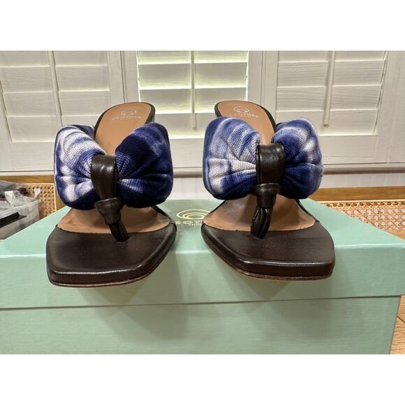 Brothers Vellies Togo Tie-Dye High-Heel Sandals Indigo Batik Textile Size 9 NIB - Picture 6 of 15